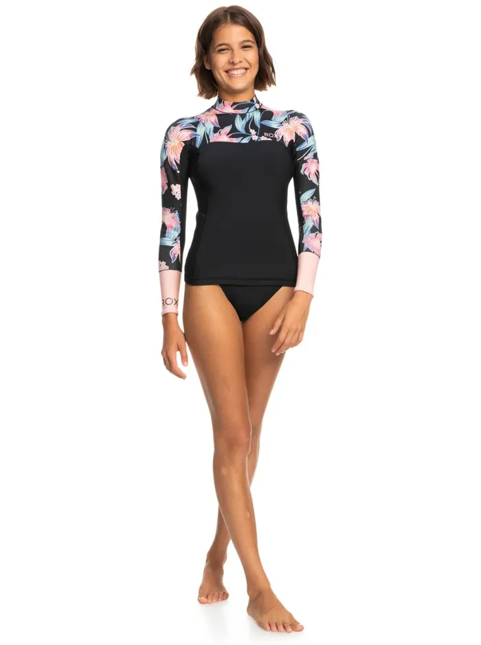 Roxy Wetsuits 1mm Swell Series Long Sleeve Wetsuit Top Anthracite Paradise Found S 8211 Women