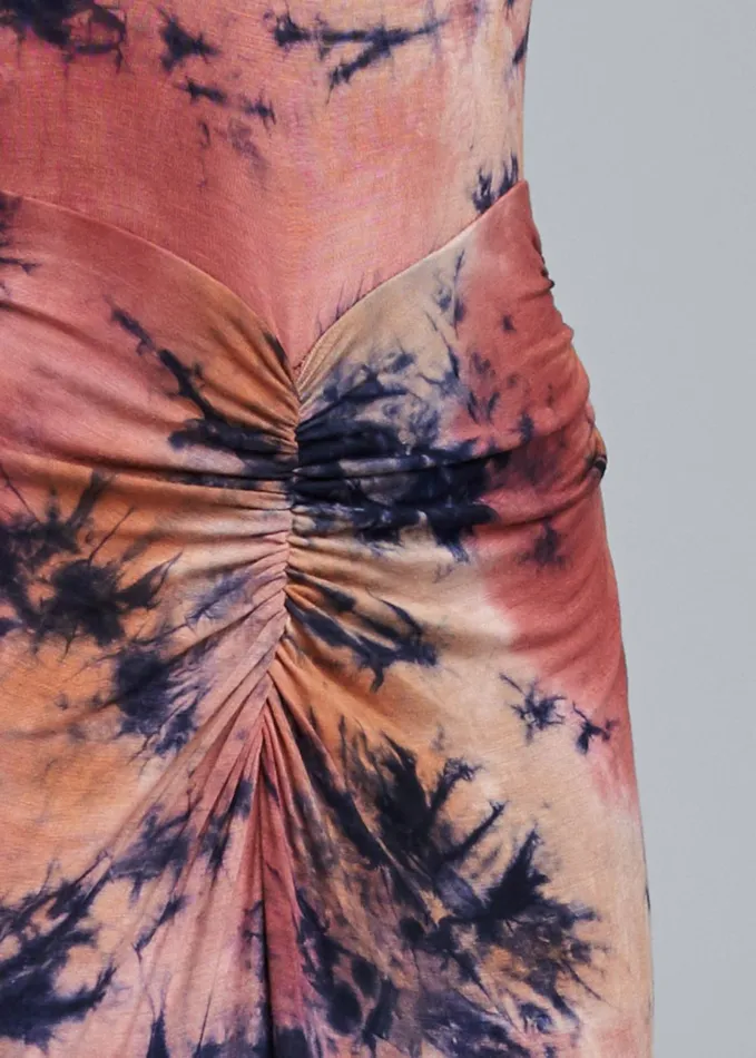 RUCHED TIE DYE MAXI DRESS Rust Multi Women VENUS Sundresses