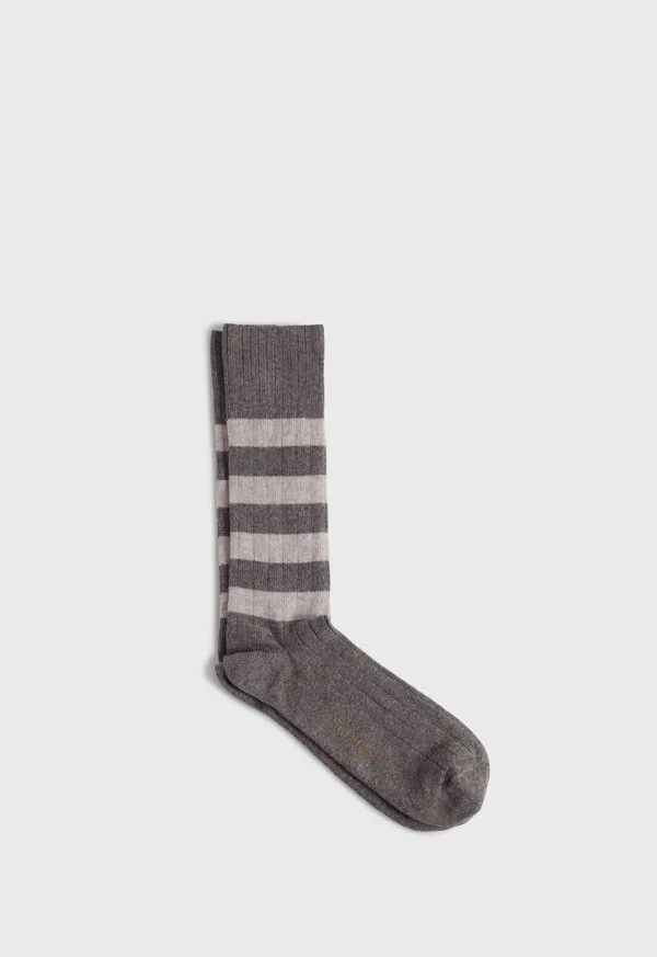 Rugby Stripe Sock NavyGrey Socks Paulstuart Mens