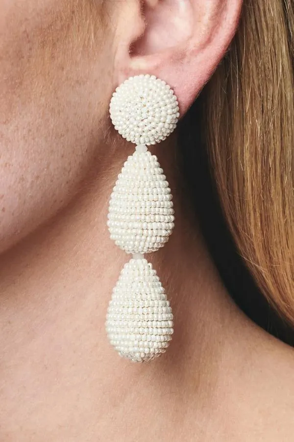 Sachin and Babi Arielle Earrings 8211 Smooth Beads Ivory Women Earrings