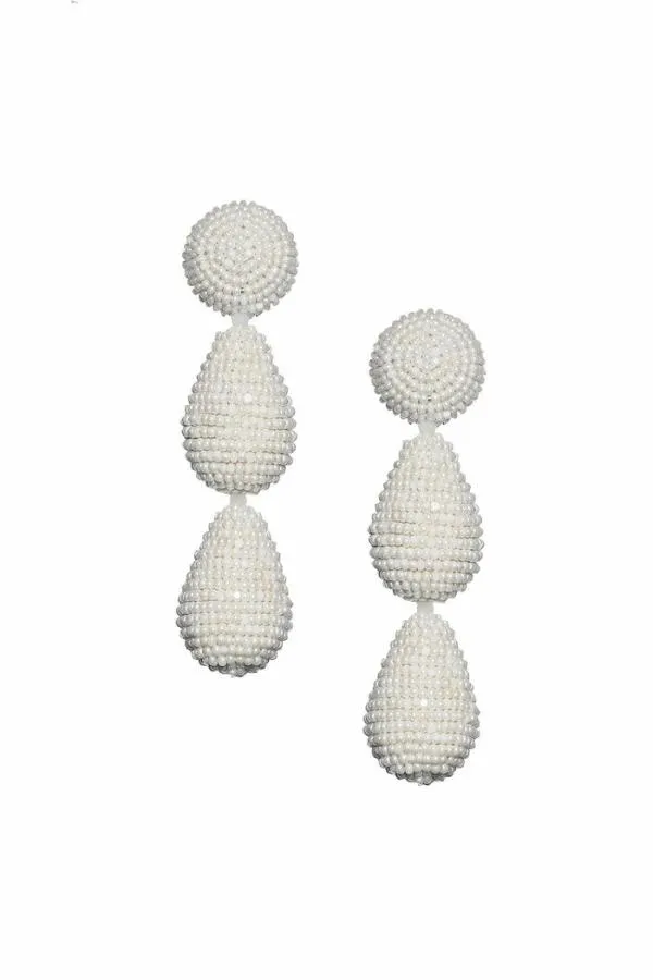 Sachin and Babi Arielle Earrings 8211 Smooth Beads Ivory Women Earrings