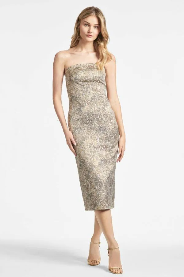 Sachin and Babi Isa Dress 8211 Gilded Floral Gilded Floral Women Sheath
