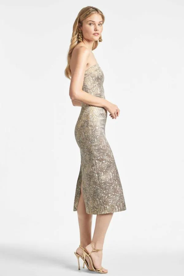 Sachin and Babi Isa Dress 8211 Gilded Floral Gilded Floral Women Sheath