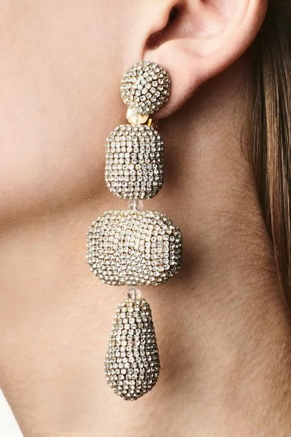 Sachin and Babi Josephine Earrings 8211 Crystals Champagne Ombre Women Earrings