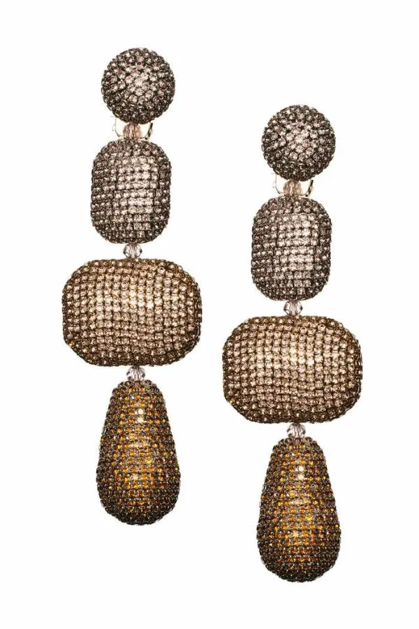 Sachin and Babi Josephine Earrings 8211 Crystals Champagne Ombre Women Earrings