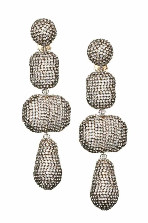 Sachin and Babi Josephine Earrings 8211 Crystals Champagne Ombre Women Earrings