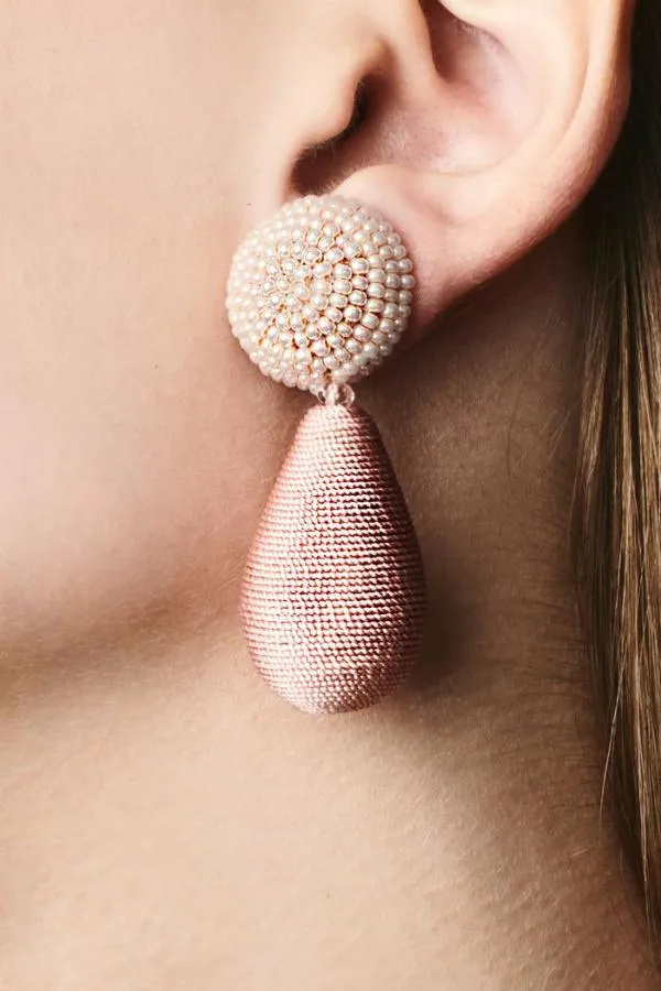 Sachin and Babi Lottie Earrings 8211 Smooth Beads Thread Ivory Women Earrings