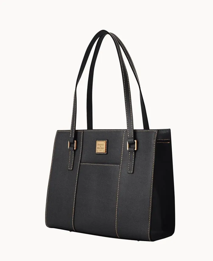 Saffiano Charlotte Black Black Woman Dooney and Bourke Shoulder Bags