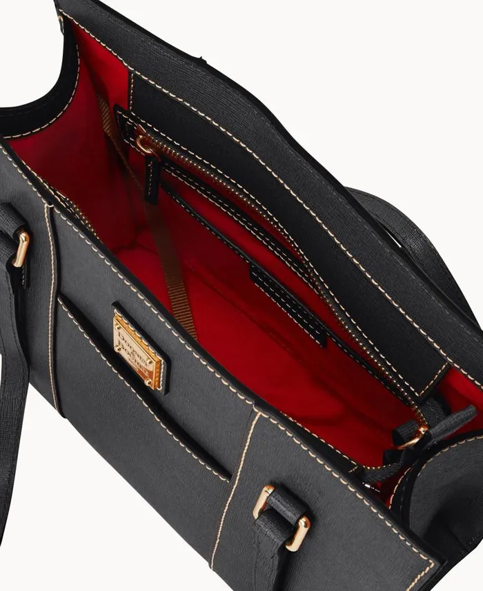 Saffiano Charlotte Black Black Woman Dooney and Bourke Shoulder Bags