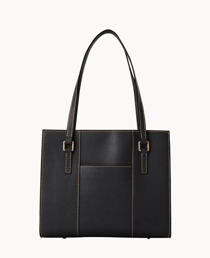 Saffiano Charlotte Black Black Woman Dooney and Bourke Shoulder Bags