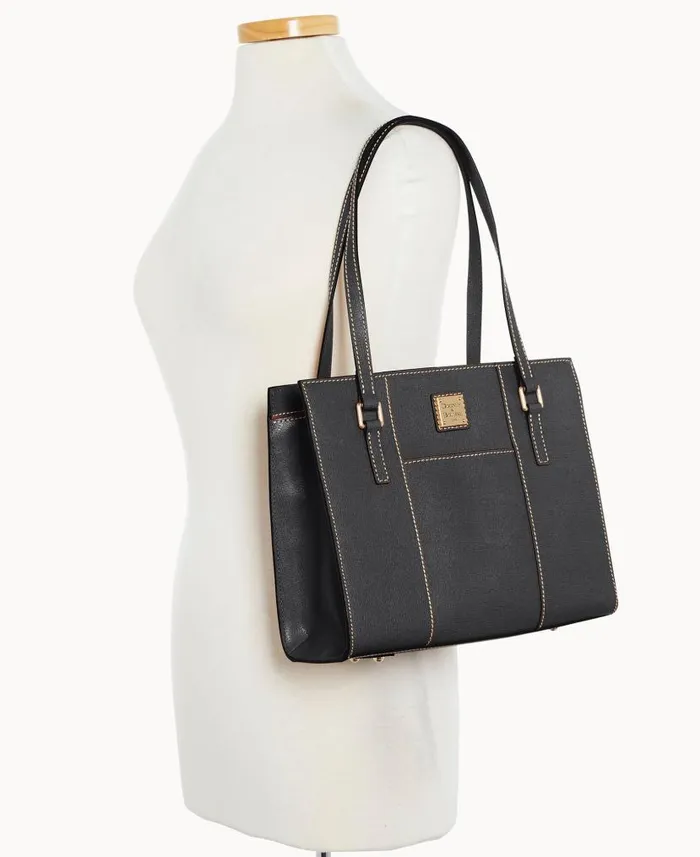 Saffiano Charlotte Black Black Woman Dooney and Bourke Shoulder Bags