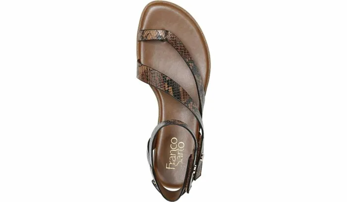 Sandals Women Franco Sarto Franco Daven Gladiator Sandal Cognac Snake Faux Leather