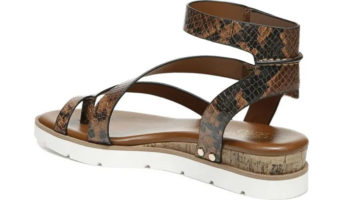 Sandals Women Franco Sarto Franco Daven Gladiator Sandal Cognac Snake Faux Leather