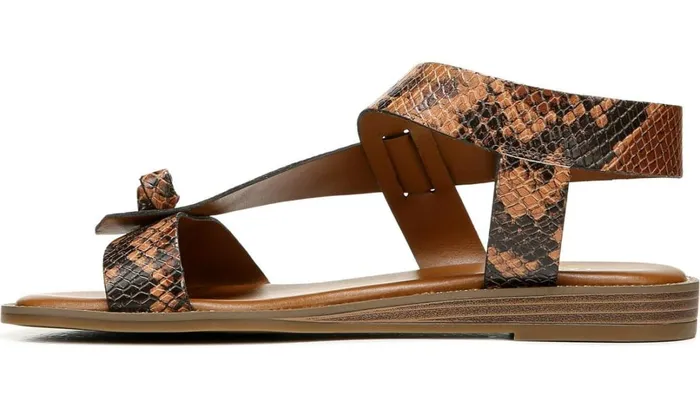 Sandals Women Franco Sarto Franco Glenni Sandal Brown Snake Print Faux Leather