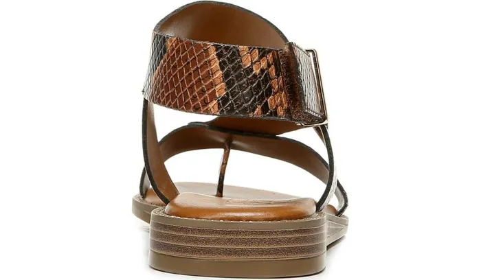 Sandals Women Franco Sarto Franco Glenni Sandal Brown Snake Print Faux Leather