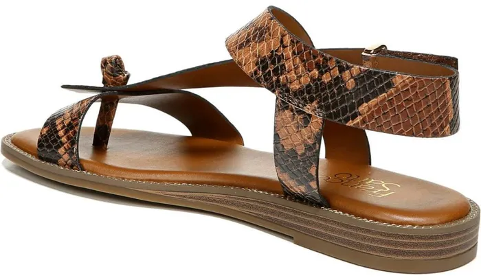 Sandals Women Franco Sarto Franco Glenni Sandal Brown Snake Print Faux Leather