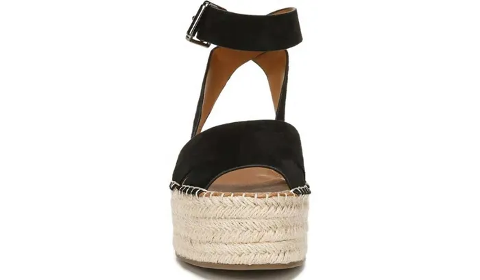Sandals Women Franco Sarto Sarto Lexie Espadrille Platform Sandal Black Suede