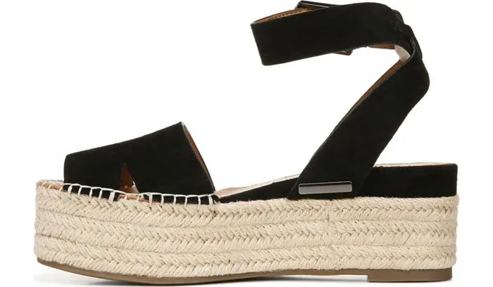 Sandals Women Franco Sarto Sarto Lexie Espadrille Platform Sandal Black Suede