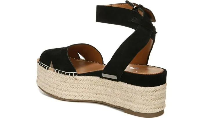 Sandals Women Franco Sarto Sarto Lexie Espadrille Platform Sandal Black Suede