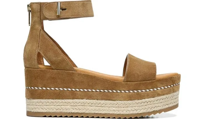 Sandals Women Franco Sarto Sarto Messina Espadrille Wedge Sandal Toasted Barley Suede