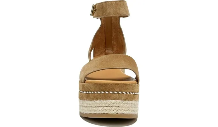 Sandals Women Franco Sarto Sarto Messina Espadrille Wedge Sandal Toasted Barley Suede