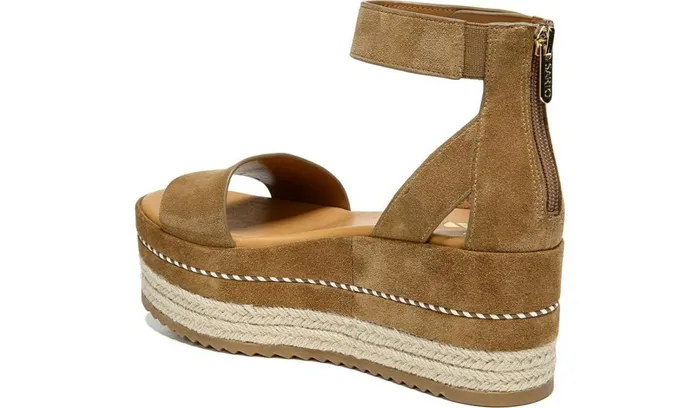Sandals Women Franco Sarto Sarto Messina Espadrille Wedge Sandal Toasted Barley Suede