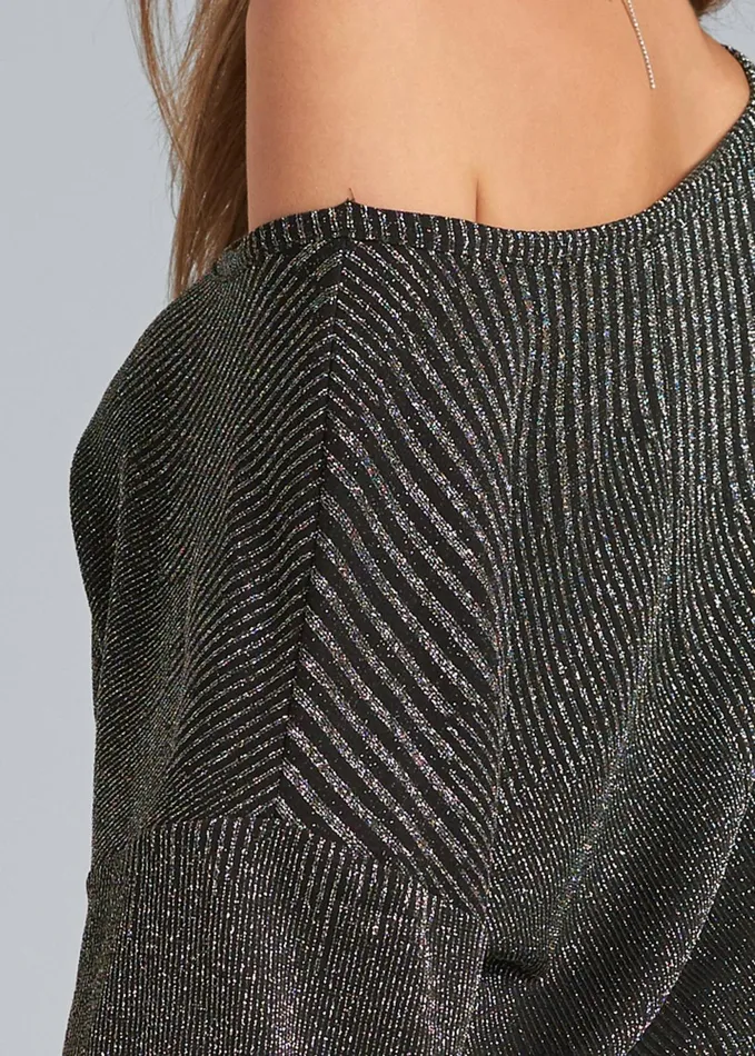 SHIMMER DETAIL DRESS Black Multi Women VENUS Short Dresses