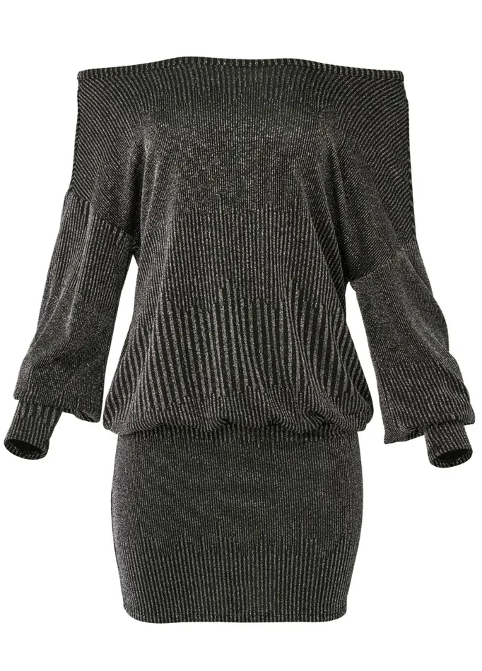 SHIMMER DETAIL DRESS Black Multi Women VENUS Short Dresses