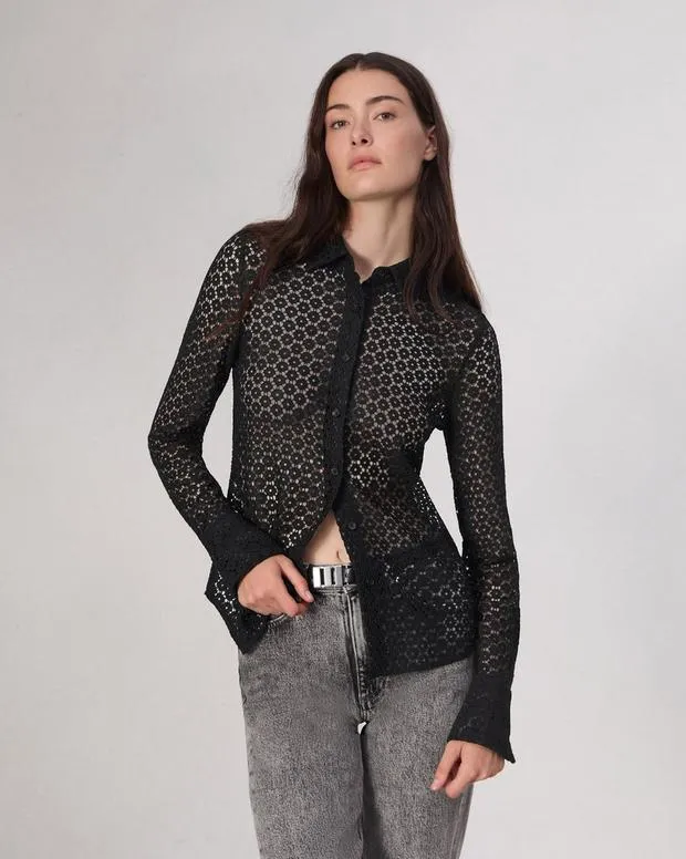 Shirts and Tops Women Rag and Bone Yvette Lace Shirt Black