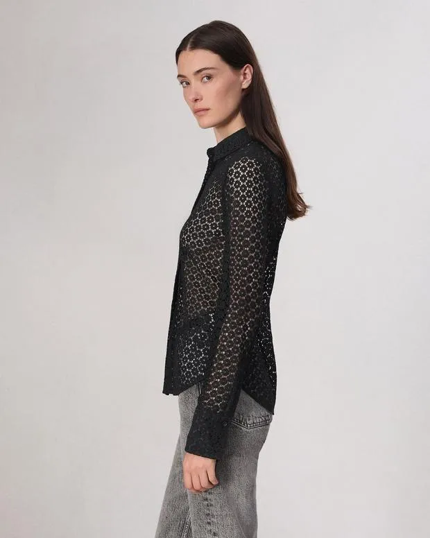 Shirts and Tops Women Rag and Bone Yvette Lace Shirt Black
