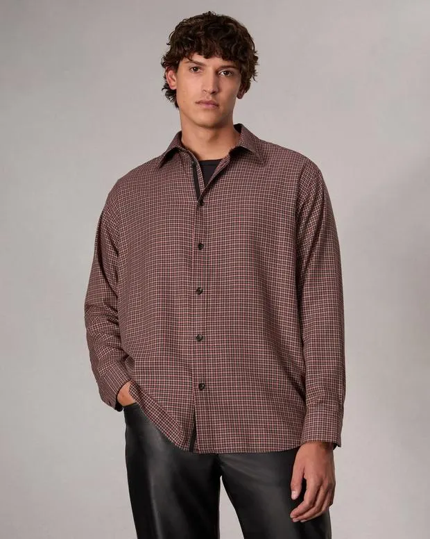 Shirts Men Rag and Bone Matthew Plaid Shirt Brown Plaid