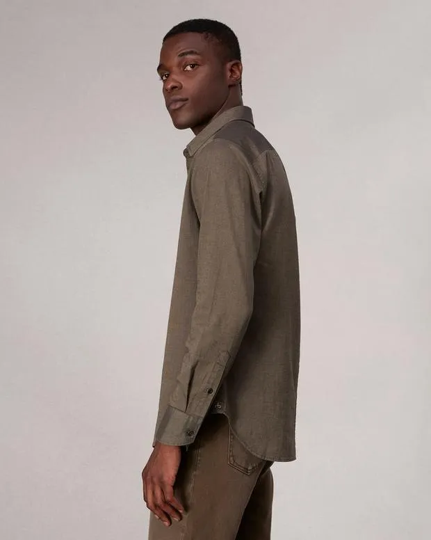 Shirts Men Rag and Bone Tomlin CottonBlend Shirt Army
