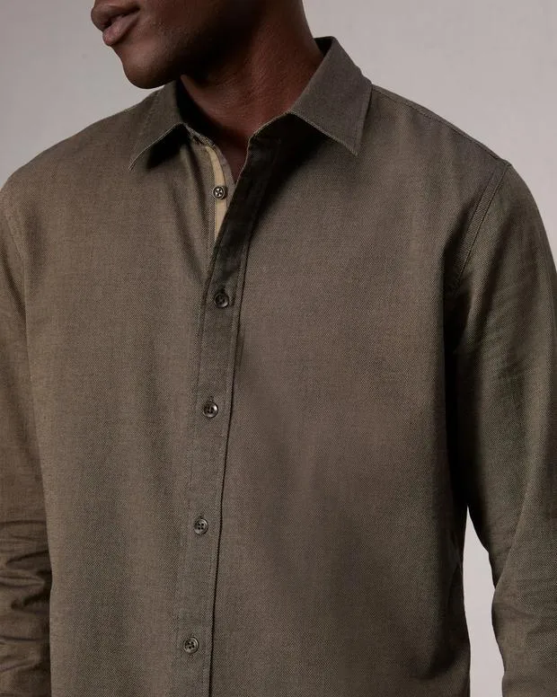 Shirts Men Rag and Bone Tomlin CottonBlend Shirt Army