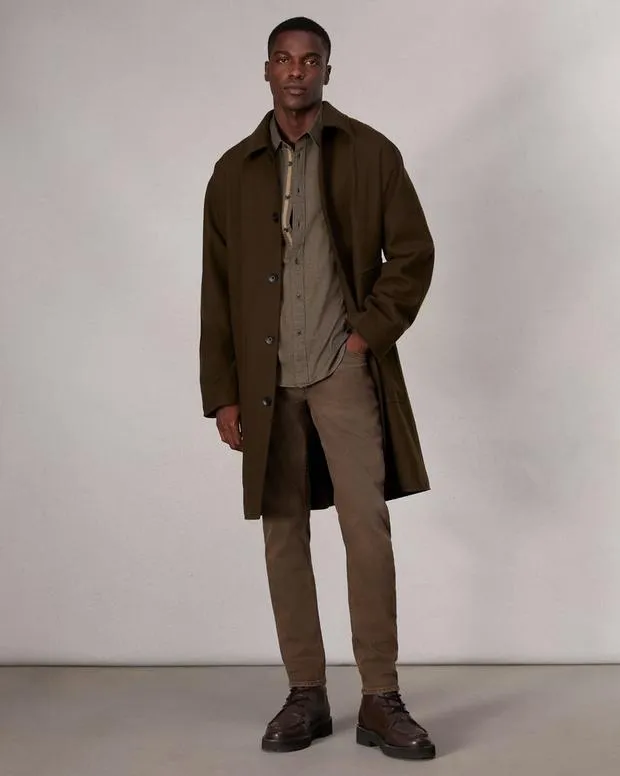 Shirts Men Rag and Bone Tomlin CottonBlend Shirt Army