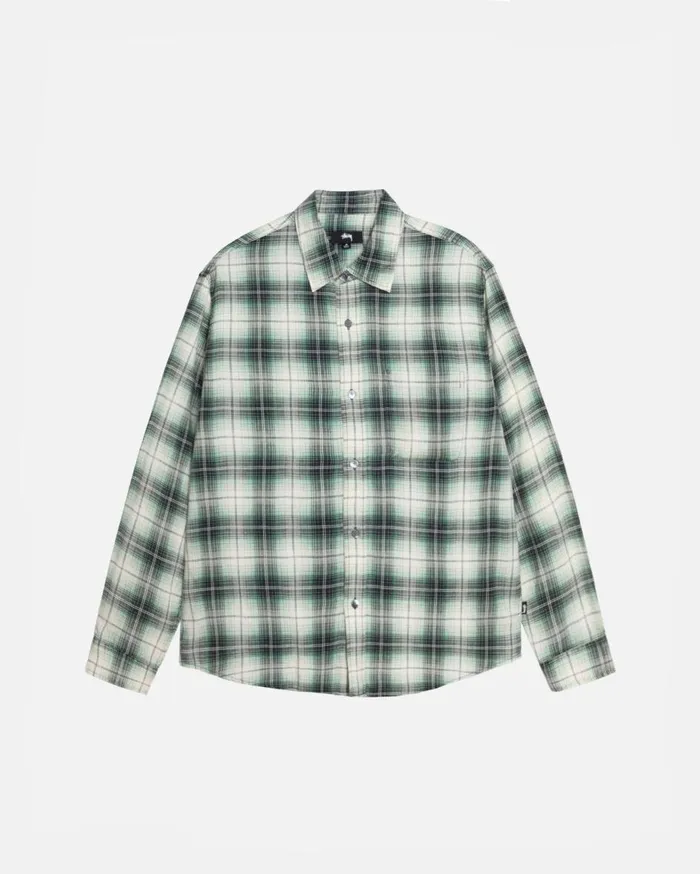 Shirts MenWomen Stussy MATTHEW SHIRT LG PRINTED PLAID Green