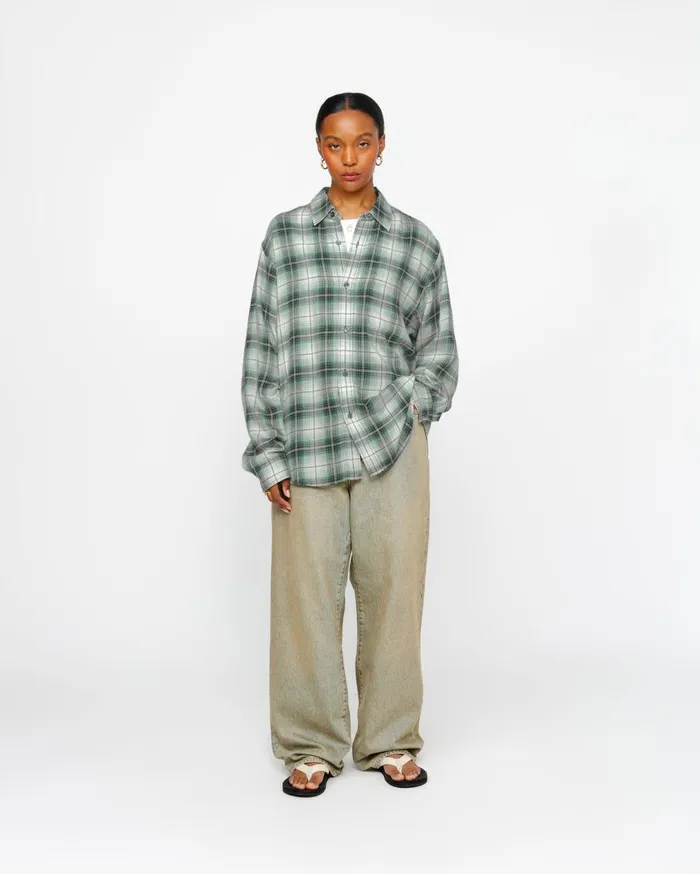 Shirts MenWomen Stussy MATTHEW SHIRT LG PRINTED PLAID Green