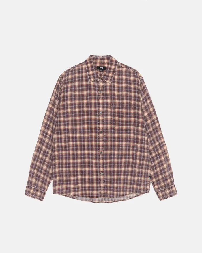 Shirts MenWomen Stussy MATTHEW SHIRT PRINTED PLAID Brick