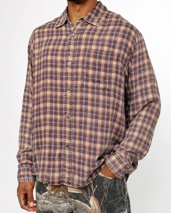 Shirts MenWomen Stussy MATTHEW SHIRT PRINTED PLAID Brick