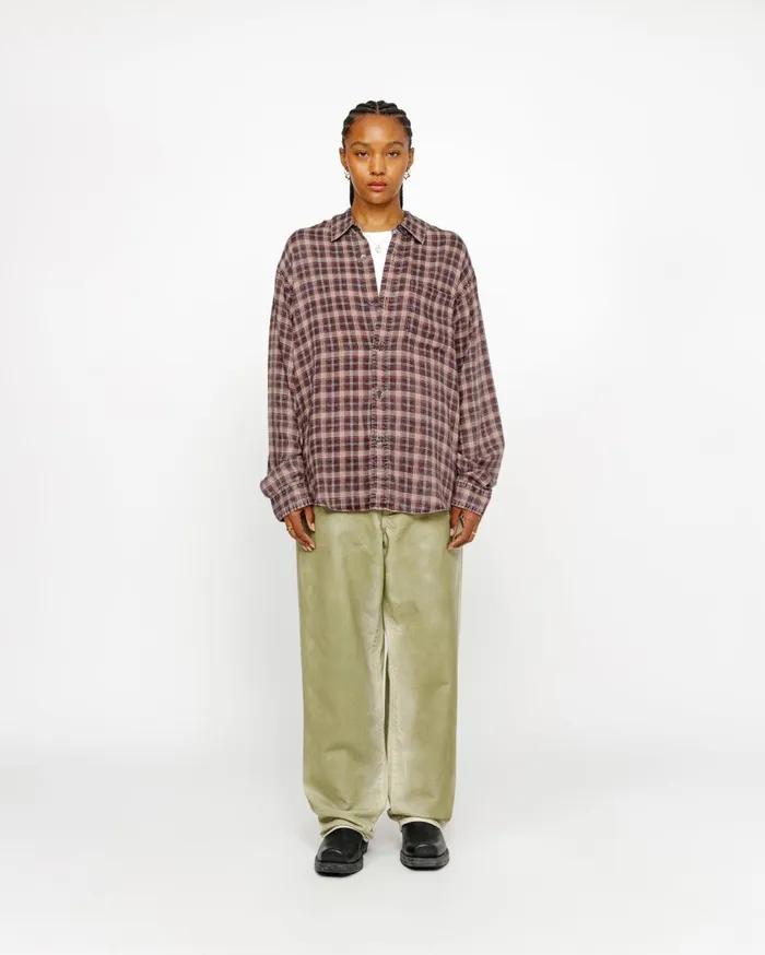 Shirts MenWomen Stussy MATTHEW SHIRT PRINTED PLAID Brick
