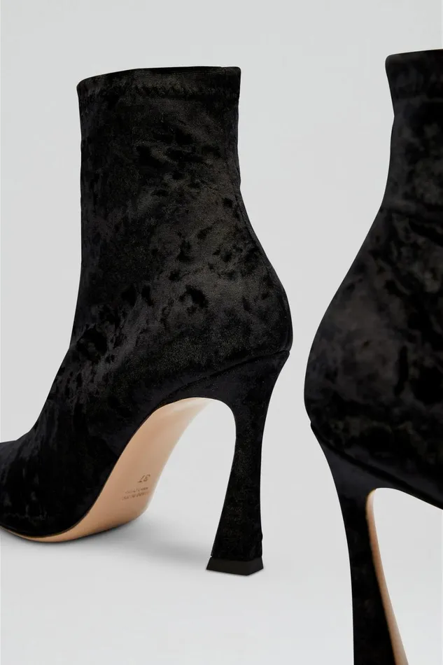 Shoes Women Scanlan Theodore STRETCH VELVET ANKLE BOOT 95 Black Shoes Women Scanlan Theodore STRETCH VELVET ANKLE BOOT 95 Black