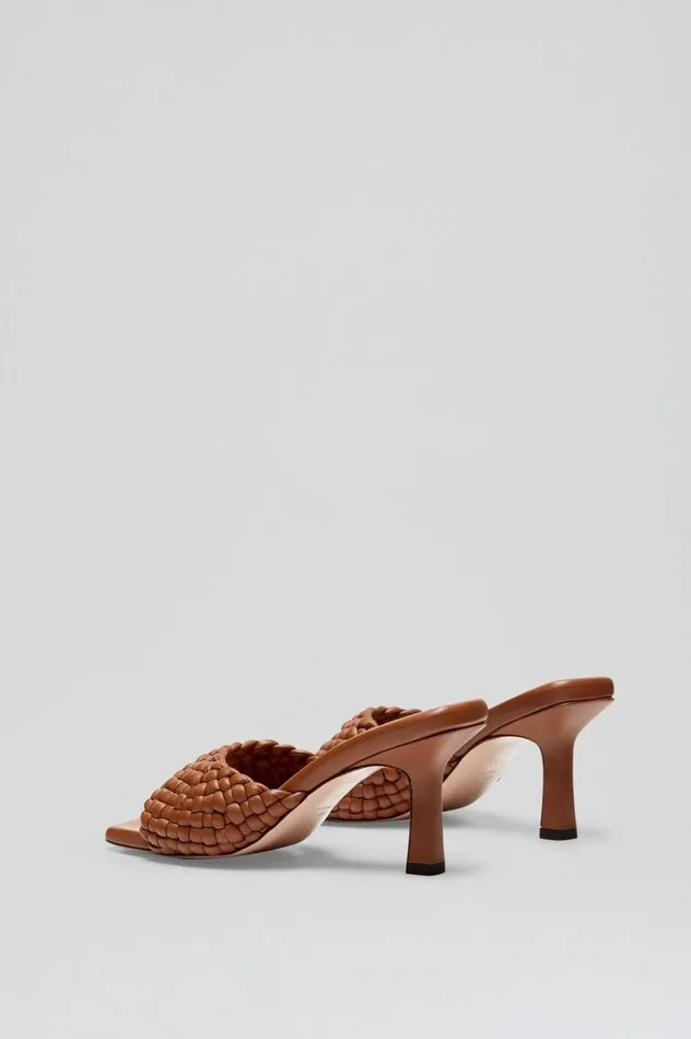 Shoes Women Scanlan Theodore WOVEN LEATHER MULE 75 Cognac Shoes Women Scanlan Theodore WOVEN LEATHER MULE 75 Cognac