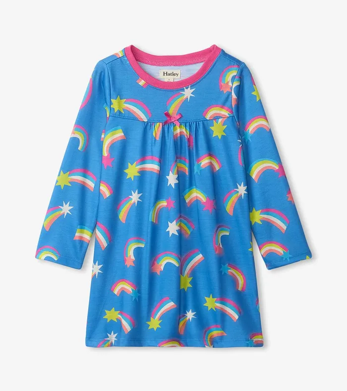 Shooting Stars Long Sleeve Girls Nightgown Hatley
