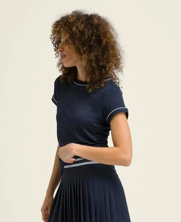 Short Sleeve Shirts Women Wilson All Day Tee Classic Navy Short Sleeve Shirts Women Wilson All Day Tee Classic Navy