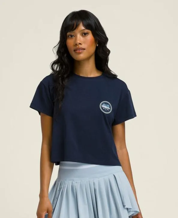 Short Sleeve Shirts Women Wilson W Harper Crop Tee Classic Navy