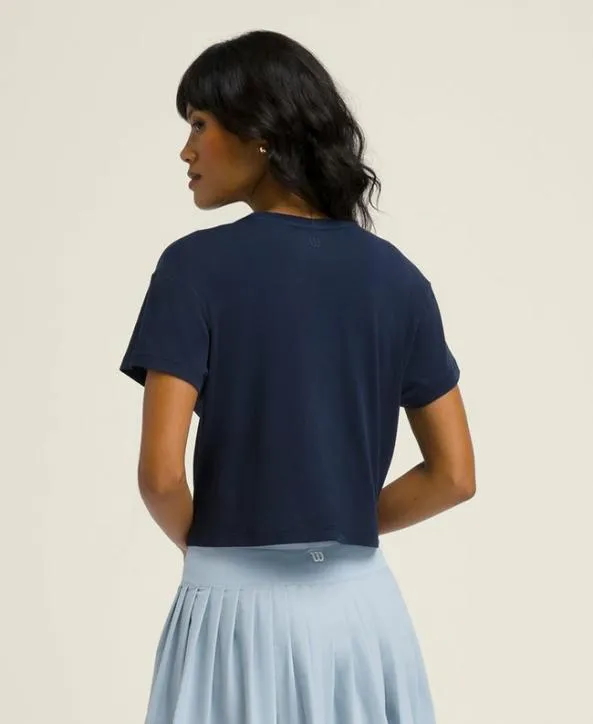 Short Sleeve Shirts Women Wilson W Harper Crop Tee Classic Navy