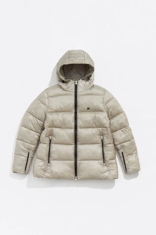 Short Stone Straight Cut Puffer Stone Women Bimba Y Lola Puffer Jackets