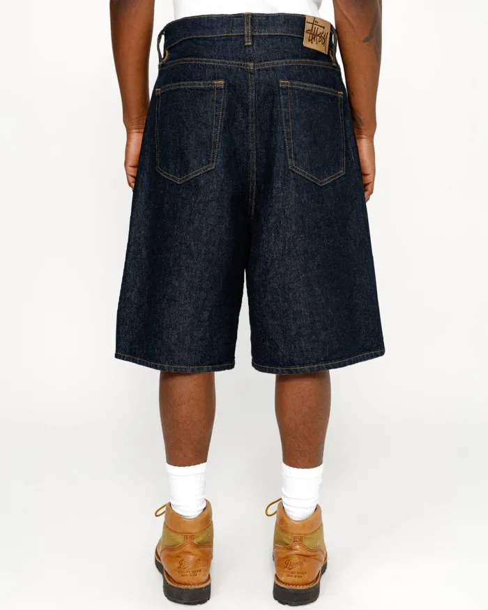 Shorts MenWomen Stussy BIG OL039 SHORT DENIM Rinsed Indigo