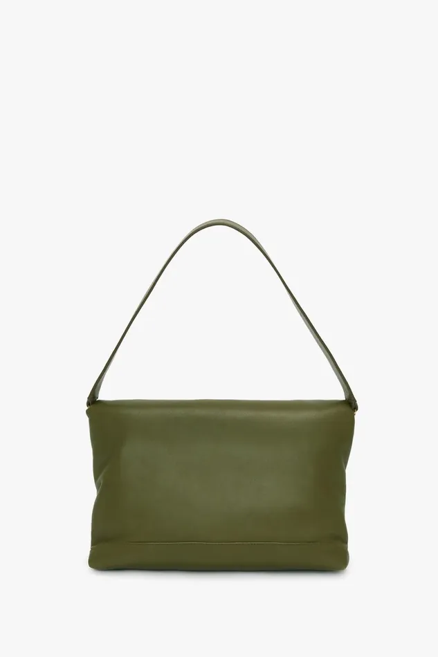 Shoulder Bags Women Victoria Beckham Puffy Chain Pouch With Strap In Khaki Leather