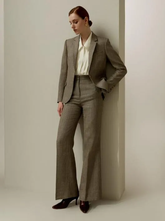 SilkWool Blend Flared Hem Blazer For Women Office Wear Women Lilysilk Knitwear