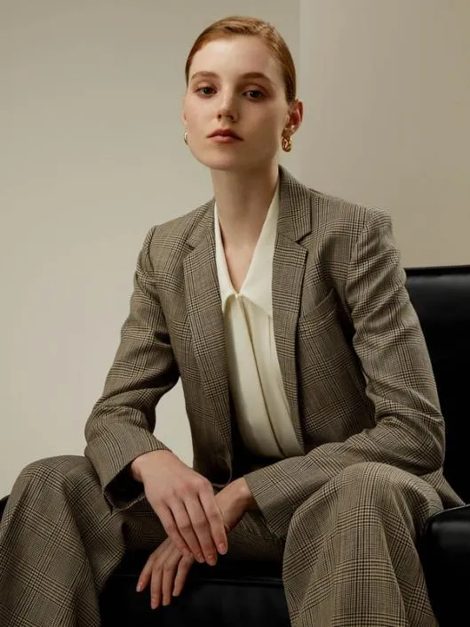 SilkWool Blend Flared Hem Blazer For Women Office Wear Women Lilysilk Knitwear